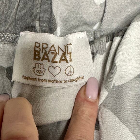 Y2K Brand Bazar Pull on Gray Camo Pants 8 S High Rise Retro Skater Streetwear - Picture 6 of 10